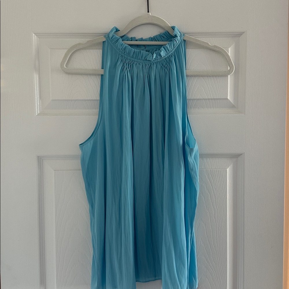 Ramy Brook Gabby High Neck Tank in Sky Blue